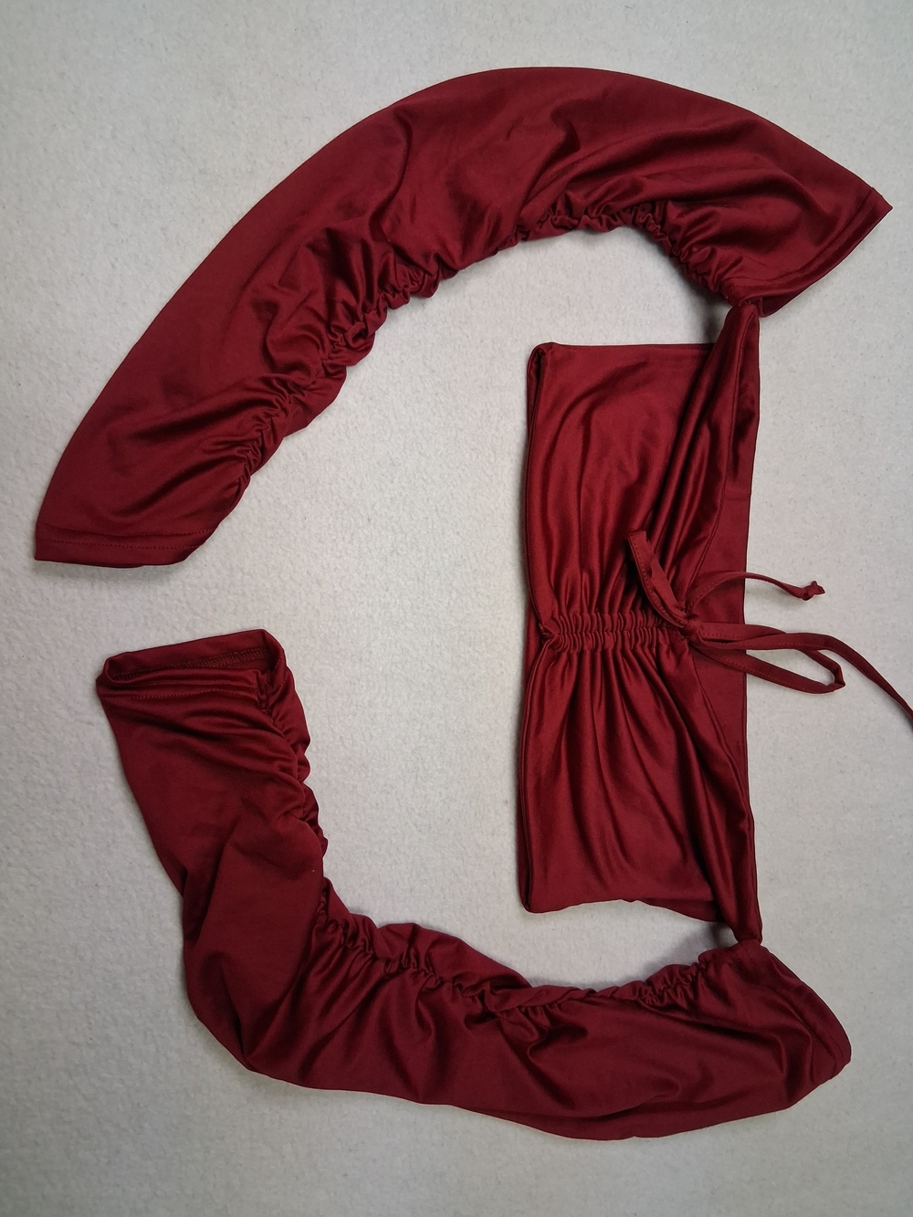 Ruched Satin Bandeau Crop Top - Wine